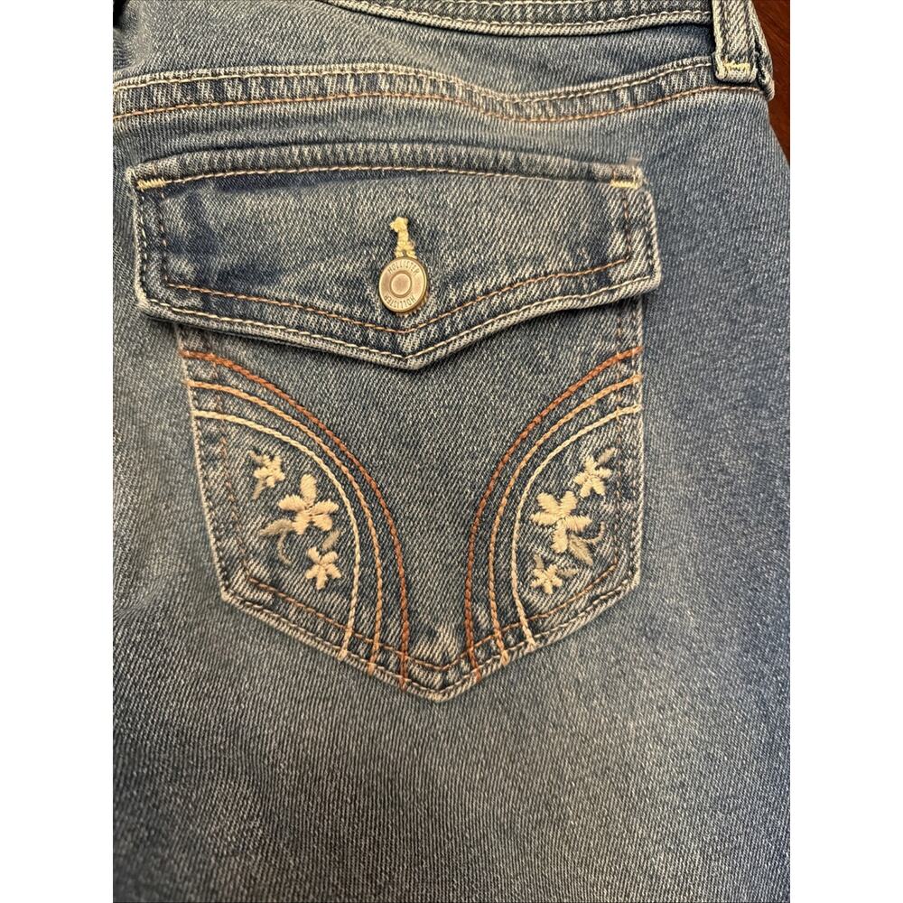 Hollister Low Rise Boot Cut Jeans 8R Stretch Waist Embroidery Pockets 29x31 Y2K - Picture 10 of 11